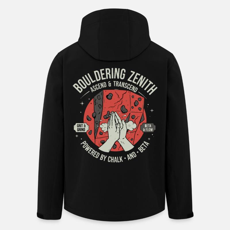 Bouldering Zenit Aufsteigen & Transzendieren Kreide - Recycelte Männer Softshell-Jacke von Stanley/Stella - Schwarz