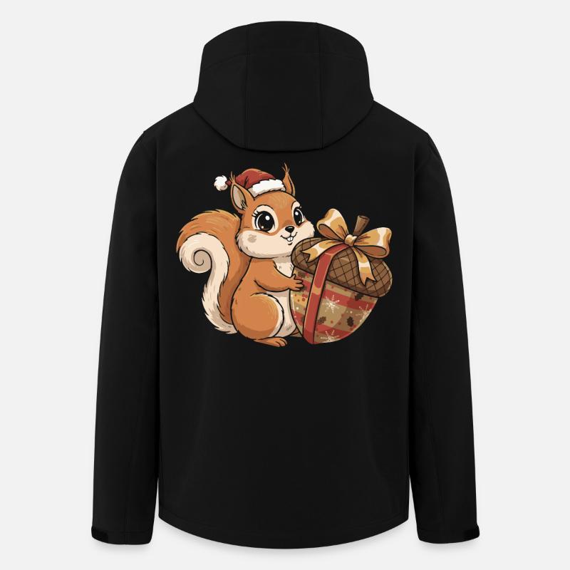 Winterfreude Eichhörnchen Geschenk - Recycelte Männer Softshell-Jacke von Stanley/Stella - Schwarz