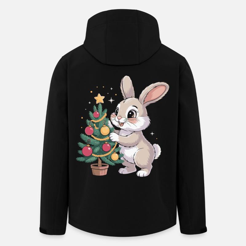 Osterhase schmückt Baum - Recycelte Männer Softshell-Jacke von Stanley/Stella - Schwarz