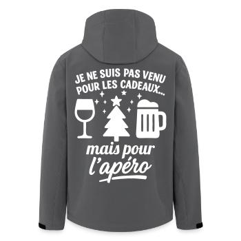 Ich bin hier für den Weihnachtshumor-Aperitif - Recycelte Männer Softshell-Jacke von Stanley/Stella - Schwarz - Hinten - AI Model Male 185 light (185cm)