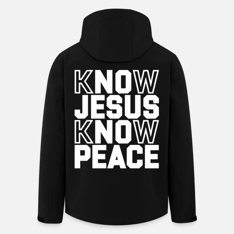 Know Jesus Know Peace - Men’s Recycled Softshell Jacket by Stanley/Stella - black
