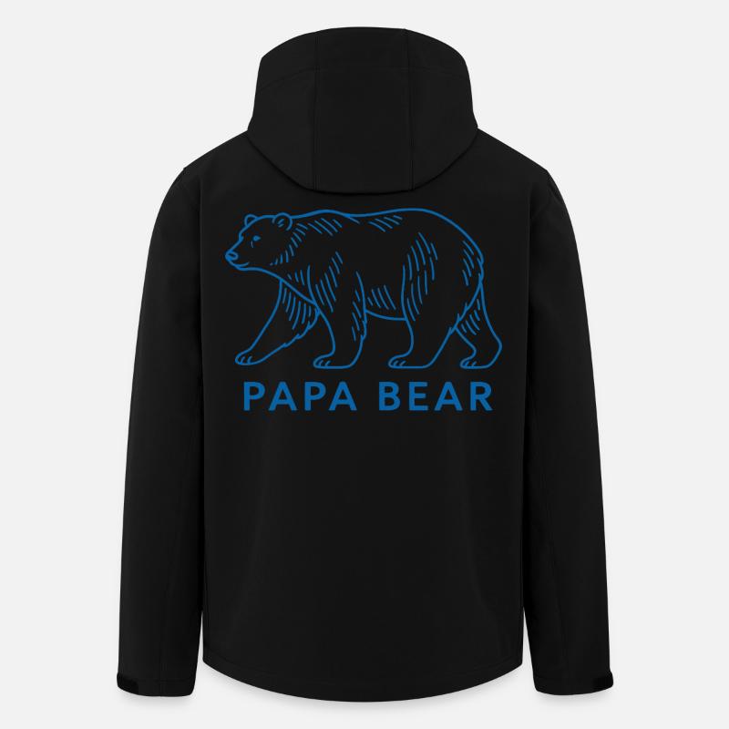 Papa Bear - Recycelte Männer Softshell-Jacke Discoverer von Stanley/Stella - Schwarz