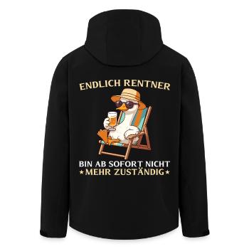 Rentner Gans - Nicht mehr zuständig Abschied Rente - Recycelte Männer Softshell-Jacke von Stanley/Stella - Schwarz - Hinten - AI Model Male 185 light (185cm)