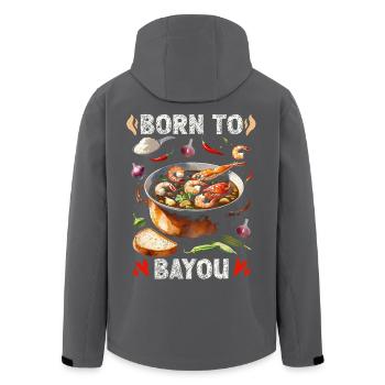 Bayou Food - Men’s Recycled Softshell Jacket by Stanley/Stella - black - Back - AI Model Male 185 light (185cm)