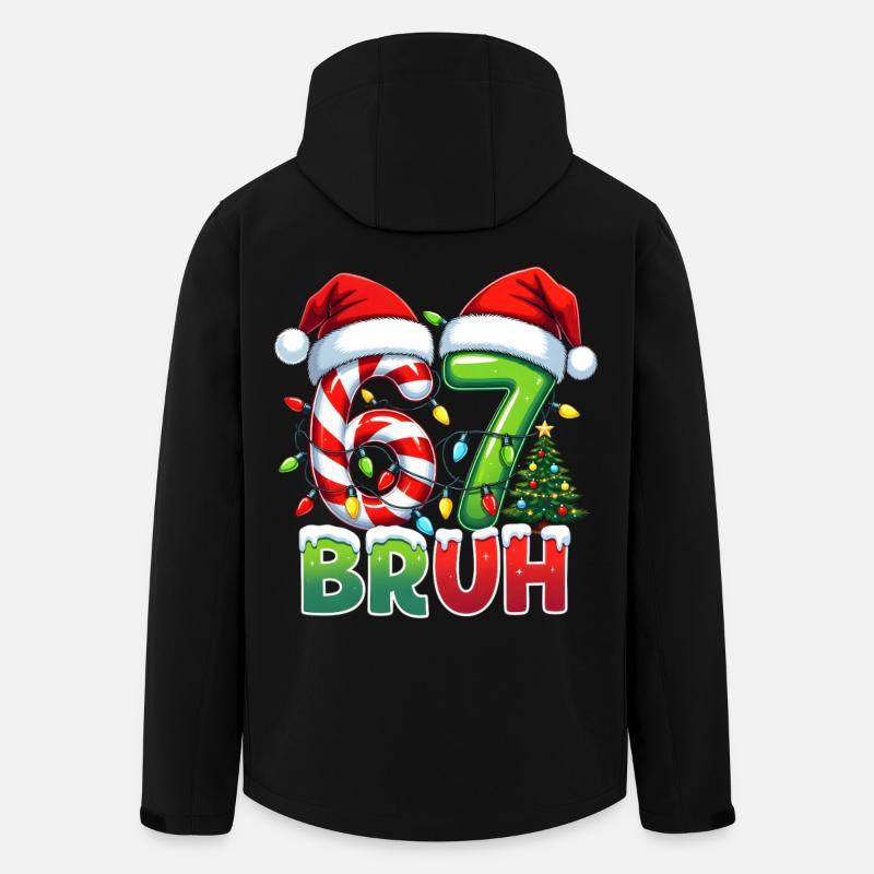 Bruh 67 Zuckerstangen Weihnachtsdesign - Recycelte Männer Softshell-Jacke von Stanley/Stella - Schwarz