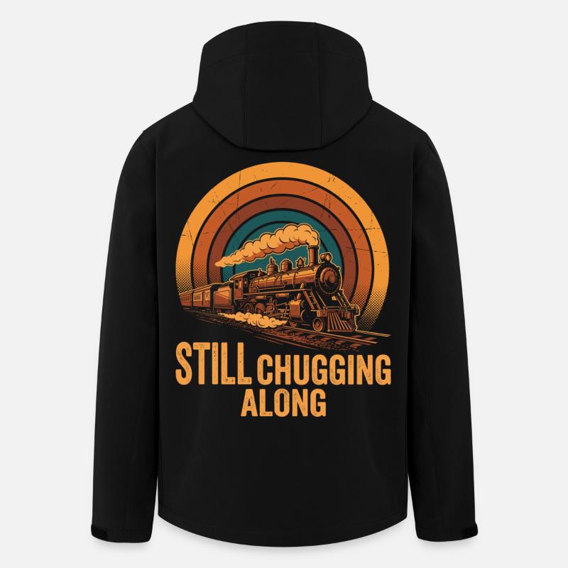 Retro-Dampflokomotiv-Railfan - Recycelte Männer Softshell-Jacke von Stanley/Stella - Schwarz