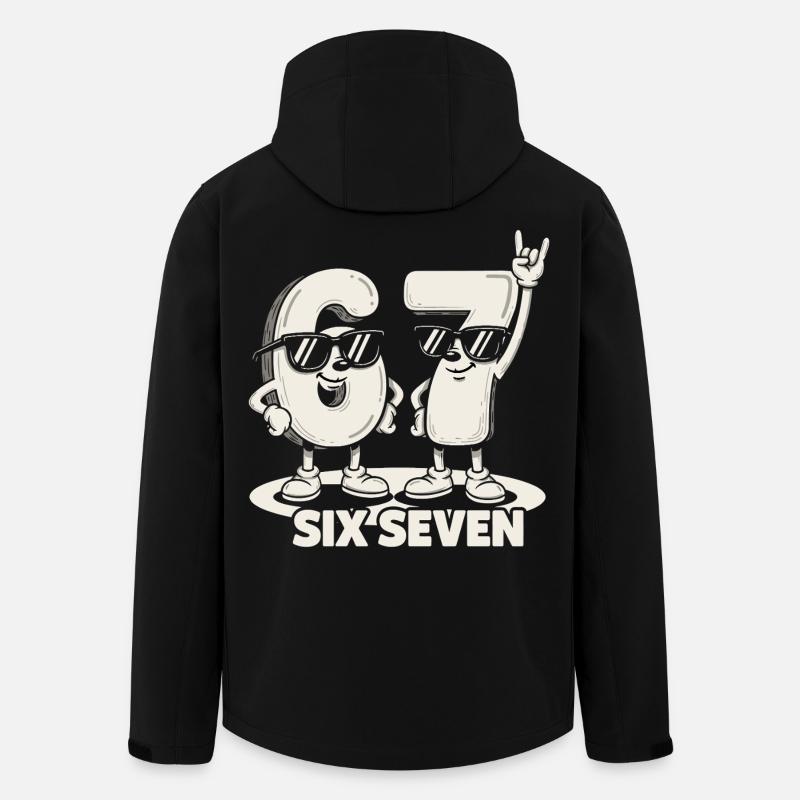 67 Six Seven meme 6 7 - Retro rockmusikk gave - Softshelljakke herre i resirkulert polyester Stanley/Stella - svart