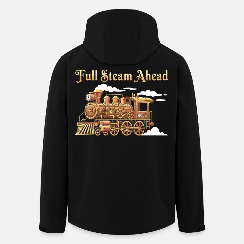 Volldampf-Voraus-Lokomotive - Recycelte Männer Softshell-Jacke von Stanley/Stella - Schwarz