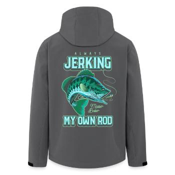 Always Jerking My Rod Funny Fishing - Men’s Recycled Softshell Jacket by Stanley/Stella - black - Back - AI Model Male 185 light (185cm)