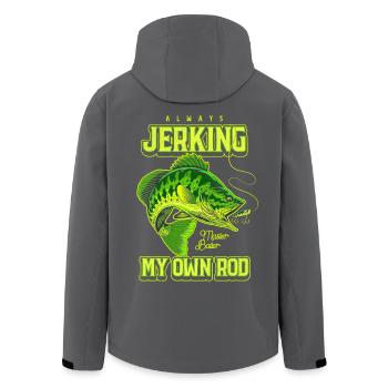 Always Jerking My Rod Funny Fishing - Men’s Recycled Softshell Jacket by Stanley/Stella - black - Back - AI Model Male 185 light (185cm)