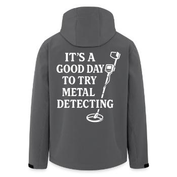 Guten Tag, um Metal Detecting Treasure auszuprobieren - Recycelte Männer Softshell-Jacke von Stanley/Stella - Schwarz - Hinten - AI Model Male 185 light (185cm)