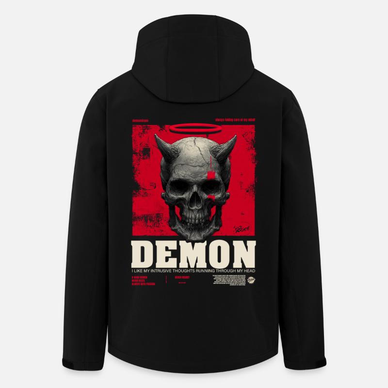 Dämonen Schädel mit rotem Halo - Recycelte Männer Softshell-Jacke von Stanley/Stella - Schwarz