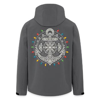 Maritime Weihnachten Anker Mandala Lichterkette - Recycelte Männer Softshell-Jacke von Stanley/Stella - Schwarz - Hinten - AI Model Male 185 light (185cm)