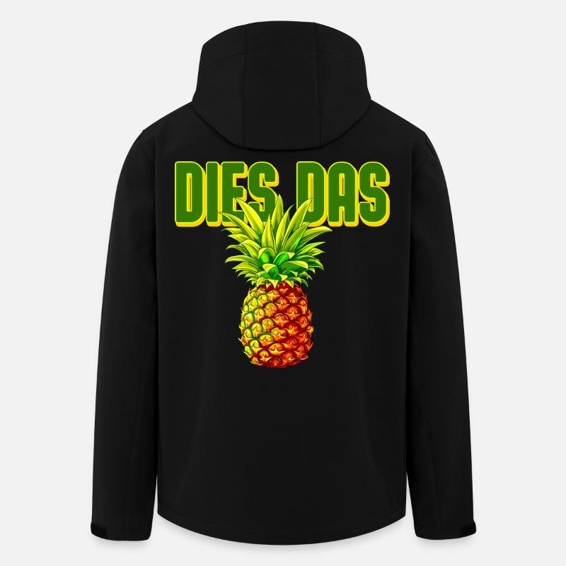 Pineapple Pop Art Typo Ananas - Stanley/Stella herre softshelljakke i genanvendt polyester - sort
