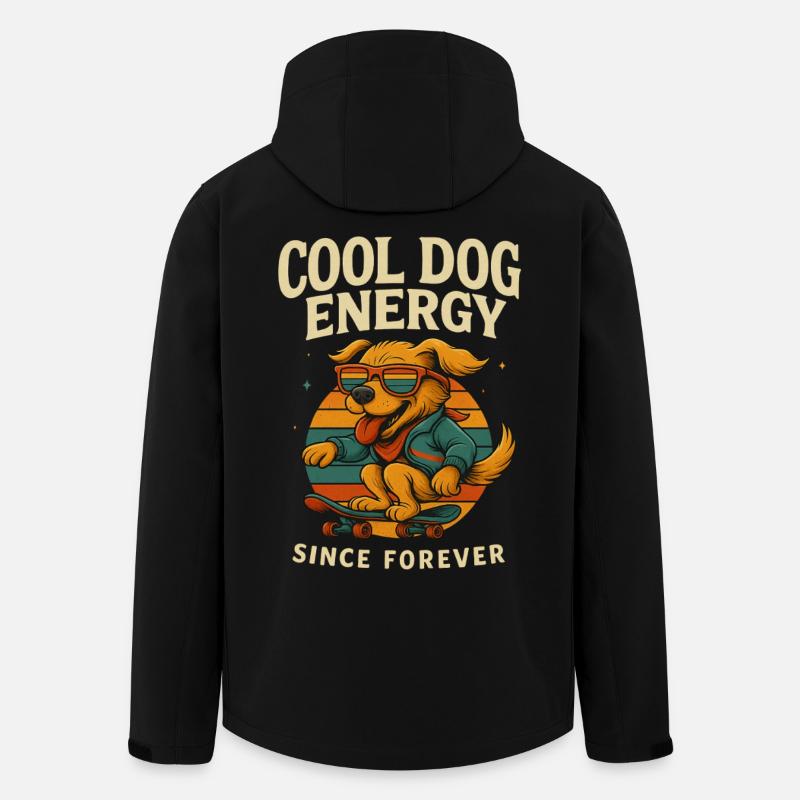 Retro Hundeskate Energie - Recycelte Männer Softshell-Jacke von Stanley/Stella - Schwarz