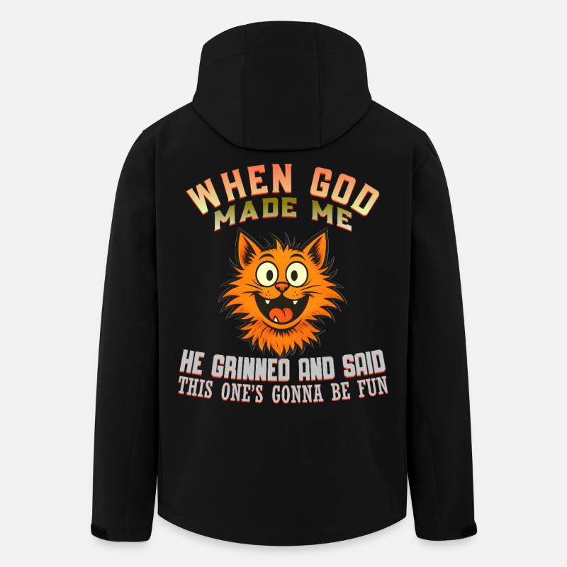 Wenn Gott mich machte Katze - Recycelte Männer Softshell-Jacke von Stanley/Stella - Schwarz