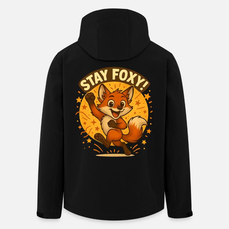 Stay Foxy Fox Illustration - Men’s Recycled Softshell Jacket by Stanley/Stella - black