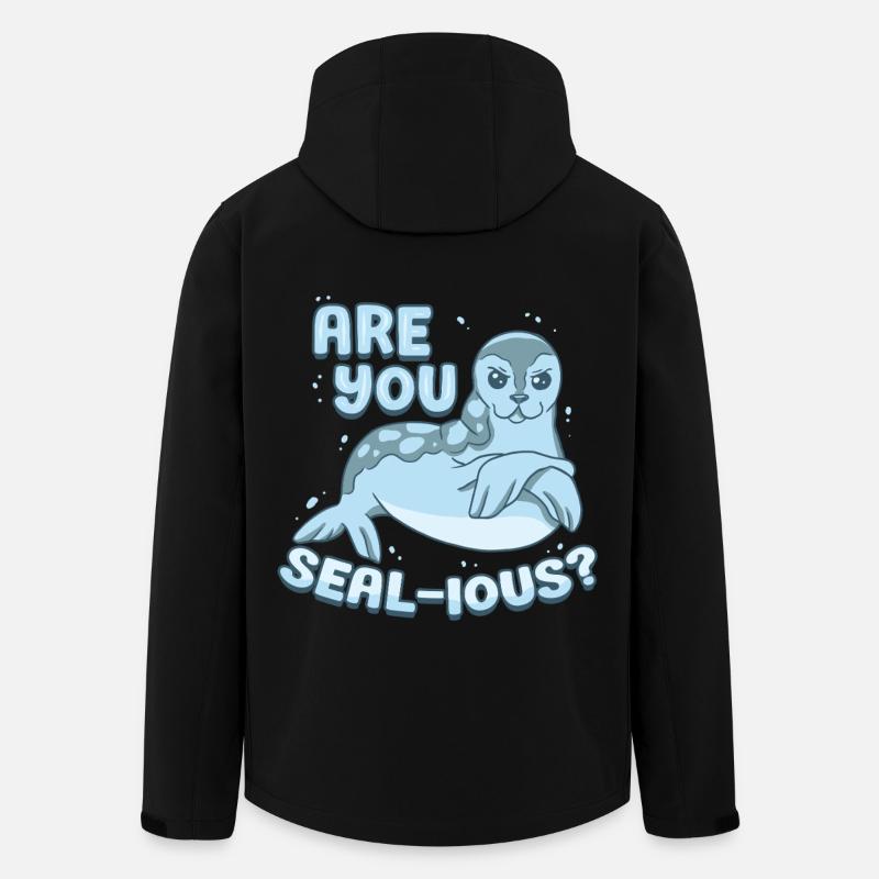 Sattelrobbe Robben Are You Seal-ious? - Recycelte Männer Softshell-Jacke von Stanley/Stella - Schwarz