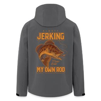 Always Jerking My Rod Funny Fishing - Men’s Recycled Softshell Jacket by Stanley/Stella - black - Back - AI Model Male 185 light (185cm)