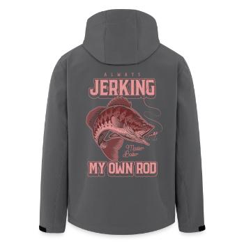 Always Jerking My Rod Funny Fishing - Men’s Recycled Softshell Jacket by Stanley/Stella - black - Back - AI Model Male 185 light (185cm)