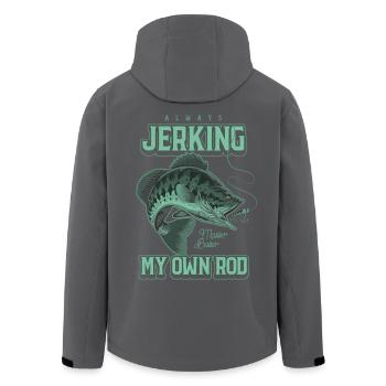 Always Jerking My Rod Funny Fishing - Men’s Recycled Softshell Jacket by Stanley/Stella - black - Back - AI Model Male 185 light (185cm)