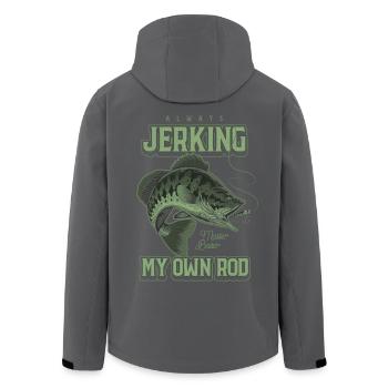 Always Jerking My Rod Funny Fishing - Men’s Recycled Softshell Jacket by Stanley/Stella - black - Back - AI Model Male 185 light (185cm)