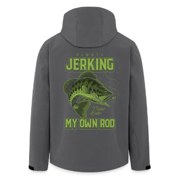 Always Jerking My Rod Funny Fishing - Men’s Recycled Softshell Jacket by Stanley/Stella - black - Back - AI Model Male 185 light (185cm)