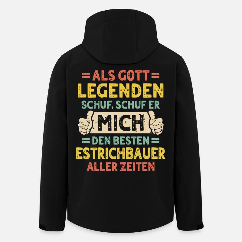 Estrichbauer - Recycelte Männer Softshell-Jacke von Stanley/Stella - Schwarz