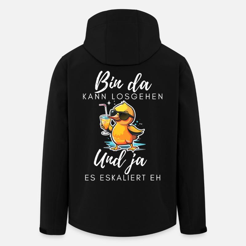 Party-Ente mit Spruch und Cocktail Fun - Recycelte Männer Softshell-Jacke von Stanley/Stella - Schwarz
