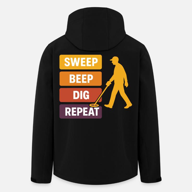 Sweep Beep Grab Repeat Metallerkennung - Recycelte Männer Softshell-Jacke von Stanley/Stella - Schwarz