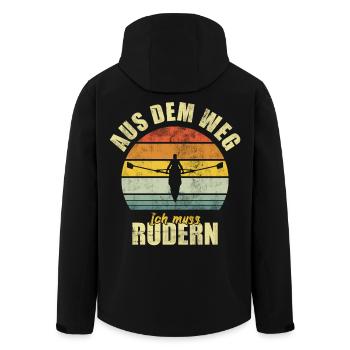 Rameur, rameur, rame, drôle, dire drôle Vintage - Veste softshell homme en polyester recyclé Stanley/Stella - noir - Dos - AI Model Male 185 light (185cm)