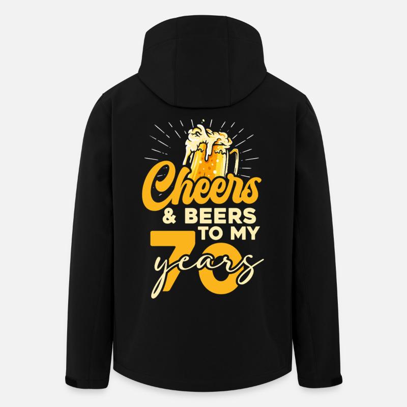70 Jahre Cheers & Beers - Recycelte Männer Softshell-Jacke von Stanley/Stella - Schwarz