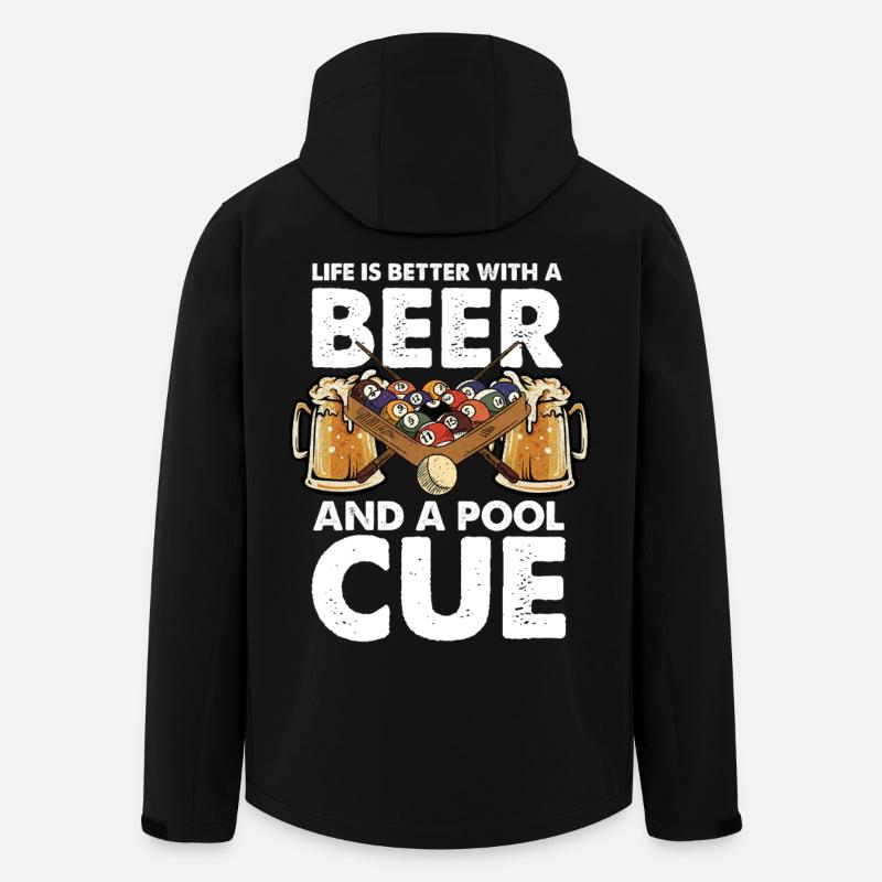 Bier, Pool und Cue - Recycelte Männer Softshell-Jacke von Stanley/Stella - Schwarz