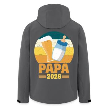 Papa 2026 Futur Papa Annonce de Bébé Futur Père - Veste softshell homme en polyester recyclé Stanley/Stella - noir - Dos - AI Model Male 185 light (185cm)
