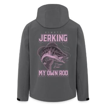 Always Jerking My Rod Funny Fishing - Men’s Recycled Softshell Jacket by Stanley/Stella - black - Back - AI Model Male 185 light (185cm)