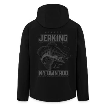 Always Jerking My Rod Funny Fishing - Men’s Recycled Softshell Jacket by Stanley/Stella - black - Back - AI Model Male 185 light (185cm)
