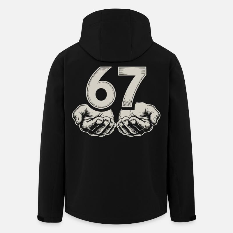 Lustiges 67 Meme Hände Gen Alpha Humor - Recycelte Männer Softshell-Jacke von Stanley/Stella - Schwarz