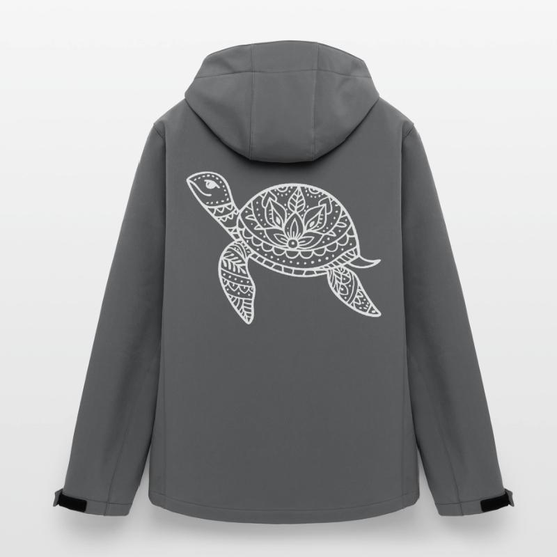 Boho turtle with pattern shell Men’s Recycled Softshell Jacket by Stanley/Stella