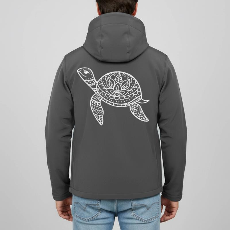 Boho turtle with pattern shell Men’s Recycled Softshell Jacket by Stanley/Stella