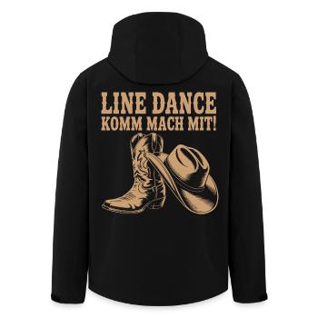 Line Dance Come join us! Cowboy Hat Western Boots - Men’s Recycled Softshell Jacket by Stanley/Stella - black - Back - AI Model Male 185 light (185cm)