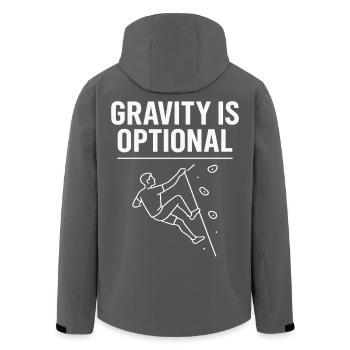 La gravité est une déclaration optionnelle pour l’escalade - Veste softshell homme en polyester recyclé Stanley/Stella - noir - Dos - AI Model Male 185 light (185cm)