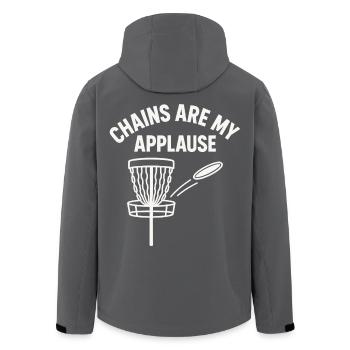 Ketten Sind Mein Applaus Discgolf - Recycelte Männer Softshell-Jacke von Stanley/Stella - Schwarz - Hinten - AI Model Male 185 light (185cm)