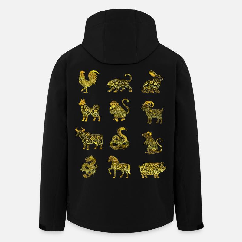 Chinesisches Neujahr Chinesisches Tierzeichen Tierzeichen - Recycelte Männer Softshell-Jacke von Stanley/Stella - Schwarz