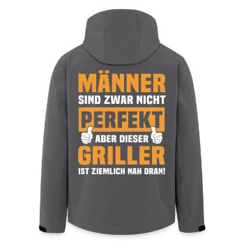 Expressions amusantes du Griller - Veste softshell homme en polyester recyclé Stanley/Stella - noir - Dos - AI Model Male 185 light (185cm)