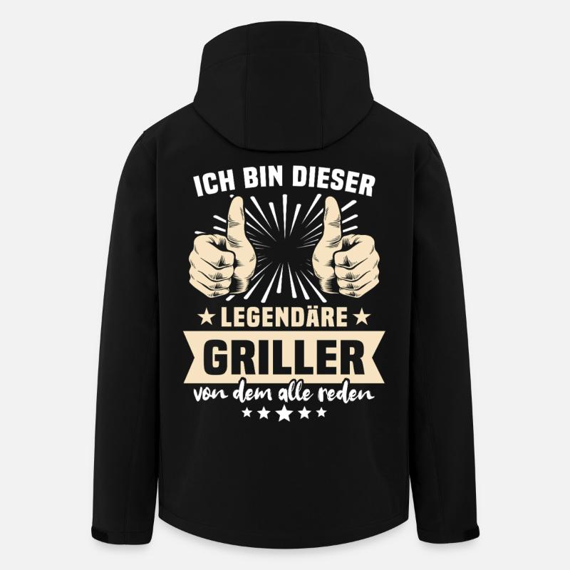Griller Sprüche - Recycelte Männer Softshell-Jacke von Stanley/Stella - Schwarz