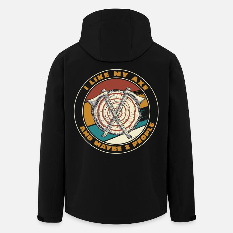 Patch rétro Axe Targets - Veste softshell homme en polyester recyclé Stanley/Stella - noir