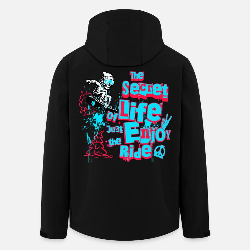 Snowboard & Ski Design - Enjoy the ride! - Recycelte Männer Softshell-Jacke von Stanley/Stella - Schwarz