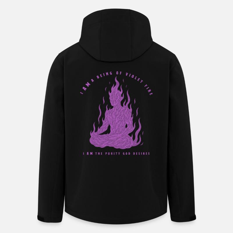 Violette Feuermeditation - Recycelte Männer Softshell-Jacke von Stanley/Stella - Schwarz
