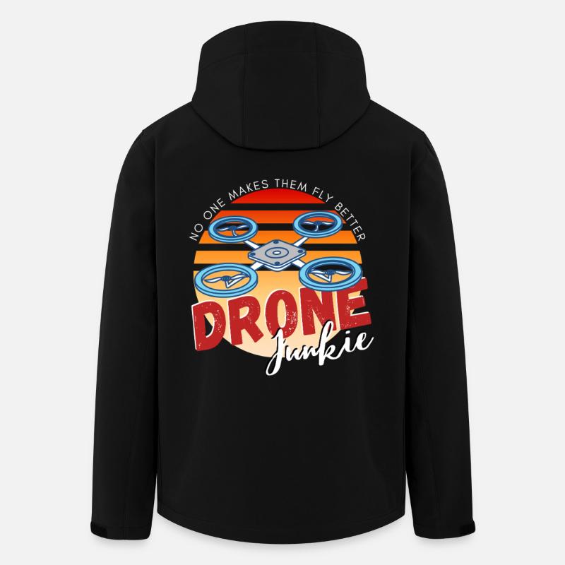 Drone Junkie Design with Sunset - Men’s Recycled Softshell Jacket by Stanley/Stella - black