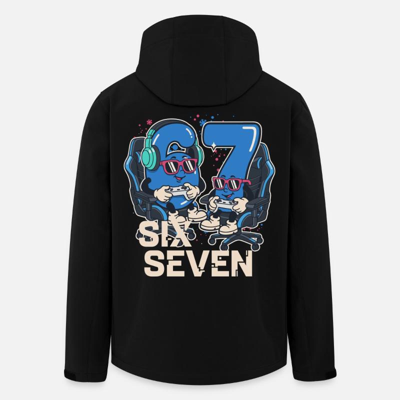 6 7 Sechs Sieben Aura Points Kids Gaming Meme  - Recycelte Männer Softshell-Jacke von Stanley/Stella - Schwarz